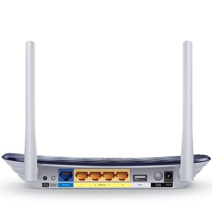 Router wireless TP-LINK AC750 Dual Band, Mediatek, 433Mbps la 5GHz + 300Mbps la 2,4GHz, 802.11ac/a/b/g/n, 1 10/100M WAN + 4 10/100M LAN, Wireless pornit/oprit, 2 antene