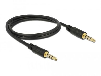 Delock Stereo Jack Cable 3.5 mm 4 pin male to male 1 m black