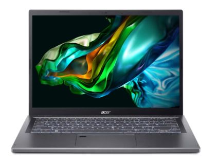 Laptop Acer Aspire 5, A514-56M-37LP, Core i3-1315U (până la 4,5GHz, 10MB), 14" WUXGA IPS SlimBezel, 16GB DDR5, 512GB PCIe NVMe SSD, Intel UMA, FHD Cam, Wi-Fi 6AX, , FP, KB iluminat din spate, fără sistem de operare, gri