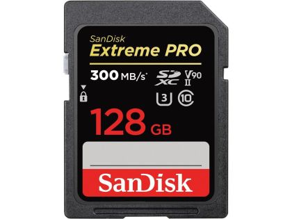 Card de memorie SANDISK Extreme PRO SDXC, 128 GB, UHS-II, până la 300 MB/s