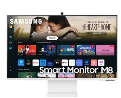 Monitor Samsung 32DM801 32" VA SMART 3840x2160, Bluetooth 4.2, WiFi 5, USB-C 65W, 2xUSB, 2xHDMI, Speakers, White