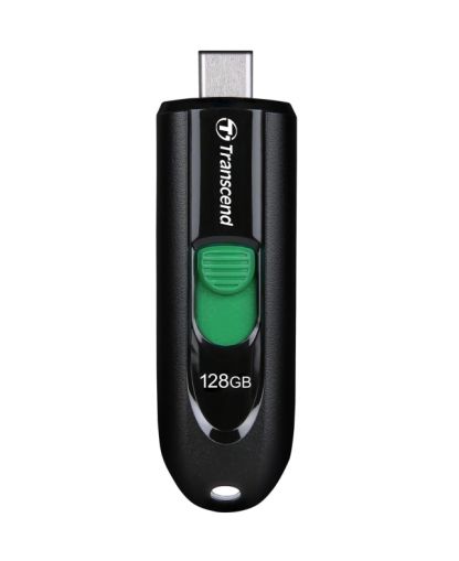 Memorie Transcend 128 GB, USB3.2, Pen Drive, Type-C, fără capac, negru