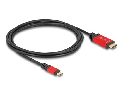 Cable Delock, USB-C tată - HDMI tată, 8K, 60 Hz cu HDR, 2 m, roșu