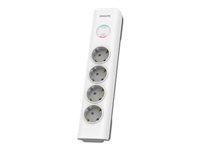 PHILIPS Surge protector 4 outlets 600J of surge protection 3680W 16A Automatic safety shutter