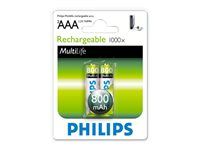 Baterie reîncărcabilă Philips LR03 AAA, 800 mAh, 2 blistere (HR03), f