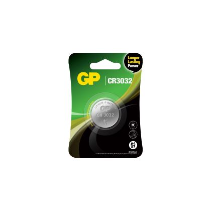 Lithium Button Battery GP CR-3032 3V  1 pcs in blister /price for 1 battery/