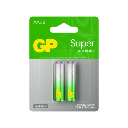 Baterie alcalină GP SUPER LR6 AA, 2 buc. în pachet, 1.5V, GP15A