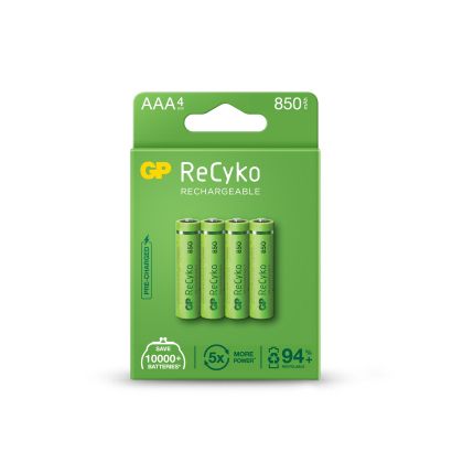 Rechargeable Battery GP R03 AAA 850mAh NiMH 85AAAHCE-EB4 RECYKO , 4 pc in blister