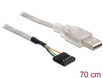 Cablu DeLock USB 2.0-A - antet pin, 70 cm