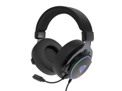 Headphones Genesis Headset Neon 764 with microphone, RGB illumination, USB, Black