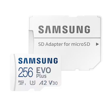Memory Samsung 256GB micro SD Card EVO Plus with Adapter, UHS-I interface, Read Speed up to 160MB/s