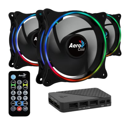 Pachet de ventilatoare AeroCool 3-în-1 3x120mm - ECLIPSE 12 Pro - RGB adresabil cu hub, telecomandă - ACF3-EL10217.12