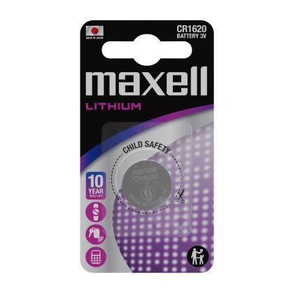 Lithium Button Battery MAXELL CR1620 3V 1pc./1pc./