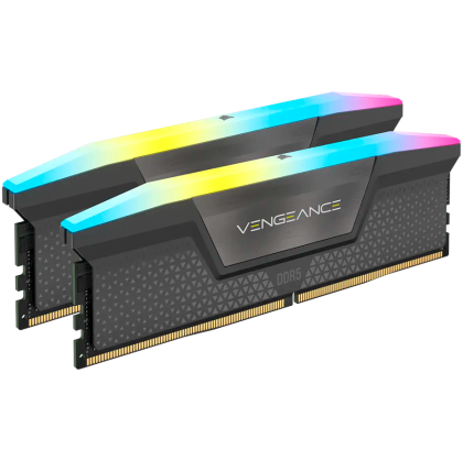 CORSAIR VENGEANCE RGB DDR5 32GB (2x16GB) DDR5 6000 CL38-44-44-96 1.35V Std PMIC Intel XMP Memorie - Negru, 0840006680628