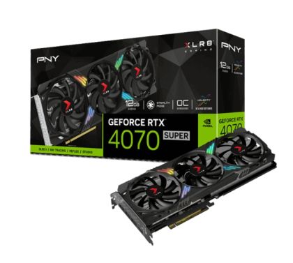 Placă video PNY GeForce RTX 4070 Super 12GB GDDR6X XLR8 Gaming VERTO Triple Fan OC