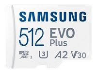 SAMSUNG EVO PLUS microSD 512GB 2024 incl. Adaptor SD card de memorie UHS-I U3 Full HD și 4K UHD 160 MB/s citire