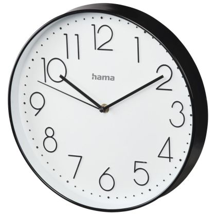 Hama "Elegance" Wall Clock, diameter 30 cm, quiet, black/white