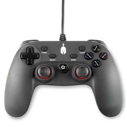 Gamepad cu fir Spartan Gear Oplon, pentru PC și PS3, negru