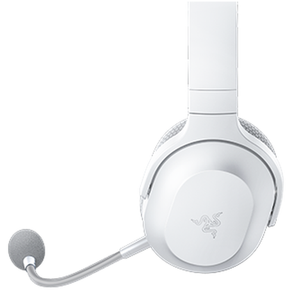 Razer Barracuda X Mercury White Wireless multi-platformă pentru jocuri și căști mobile, drivere Razer TriForce de 40 mm, microfon cardioid HyperClear detașabil, spumă ultra-moale FlowKnit mem, audio 7.1, 50 de ore, wireless dual, tip C, Compt PC, PlSt, MD