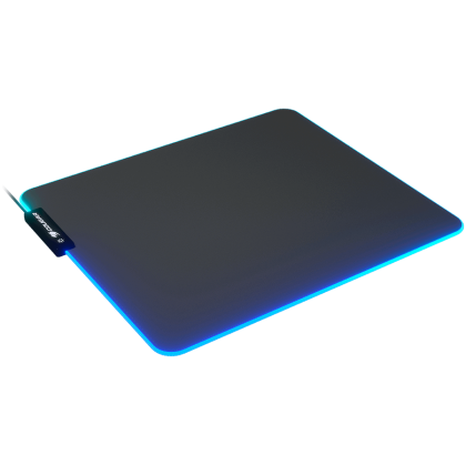 COUGAR Neon, RGB Oyun Mouse Pad'i, HD Doku Tasarımı, Dikişli Aydınlatma Çerçevesi + 4 mm Kalınlık, Dalga Şekilli Kaymaz Kauçuk Taban, Kumaş / Doğa Lastiği, 350 x 300 x 4 mm