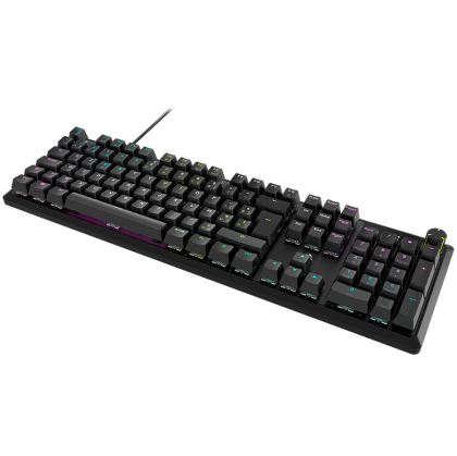 Tastatură mecanică pentru jocuri CORSAIR K70 CORE RGB — neagră, LED RGB iluminat din spate, comutatoare liniare MLX roșu