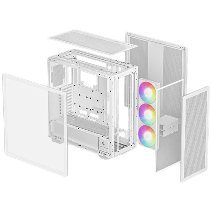 DeepCool MORPHEUS WH, Mini-ITX / M-ATX / ATX / E-ATX, 4xUSB3.0, 1xAudio, 1x Type-C, 1x420mm Pre-Installed ARGB Fan, ABS+SPCC+Tempered Glass, White, R-MORPHEUS-WHAPA1 -G-1