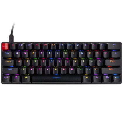 Glorious GMMK Black Compact Gaming Mecanic Keyboard - Gateron Brown Switches, US-Layout