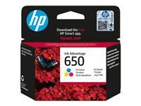 HP 650 original Ink cartridge CZ102AE BHK tri-colour standard capacity 200 pages 1-pack