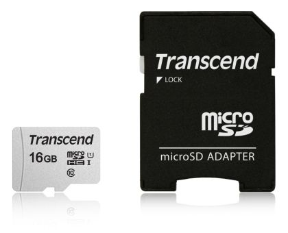 Memory Transcend 16GB microSD w/ adapter UHS-I U1