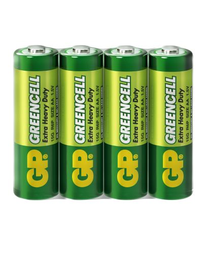 Baterie zinc carbon GP R6 GREENCELL 15G-S4 /4 buc. în ambalaj/retractie 1,5V