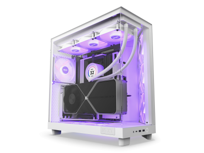 Carcasa alb mat NZXT H6 Flow RGB - Turnul Mijlociu