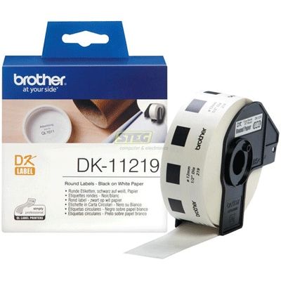 BROTHER P-Touch DK-11219 etichetă rotundă tăiată 12x12mm 1200 etichete