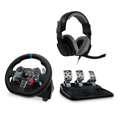 Volan Logitech Driving Force G29 PS3/PS4/PS5/PC livrat cu căști de gaming Astro A10