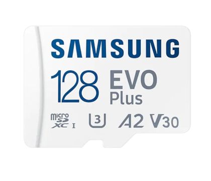 Memorie Samsung 128GB Micro SD Card EVO Plus cu adaptor, Class10, Viteza de transfer de pana la 160MB/s