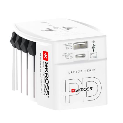 Adaptor SKROSS AC65PD, USB-A, USB-C, 1.302976, World, Alb