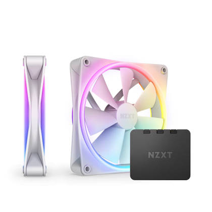 Set ventilatoare NZXT F140 RGB Duo White 2buc, controler RGB