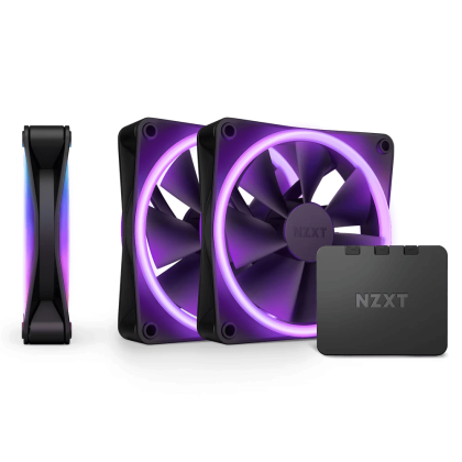 Set ventilatoare NZXT F120 RGB Duo Black 3buc, Controller RGB