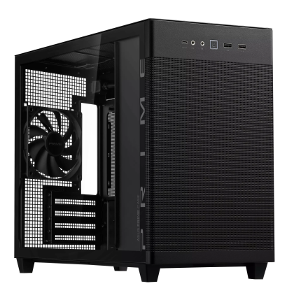 Cutie ASUS PRIME AP201 Sticlă Securizată, Micro ATX - Negru