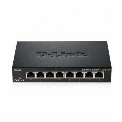 Comutator D-Link 8 porturi 10/100/1000 Gigabit Carcasă metalică Comutator de birou