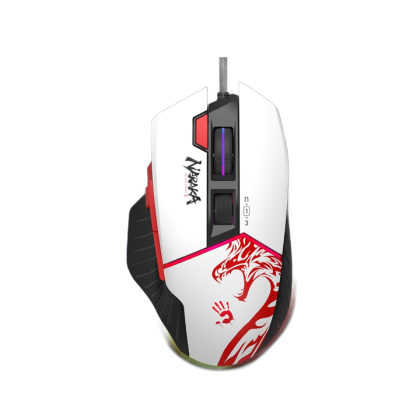 Mouse de gaming A4tech bloody W95 Max, cu fir, 12000 cpi, Naraka, negru/alb