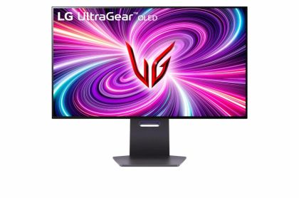 Monitor LG 32GS95UE-B, 31,46" UltraGear OLED Dual Mode, 0,03 ms, 1500000:1, 450cd/m2, UHD 4K (3840x2160) 240Hz, Full HD 480Hz, Reader Mode, G-SYP00NC, HDR 98,5%, USB, HDMI, DisplayPort, înălțime reglabilă, pivotare, pivotare, înclinare, căști o