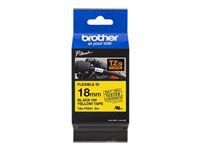 BROTHER TZEFX641 18mm NEGRU PE GALBEN FLEXIBIL ID