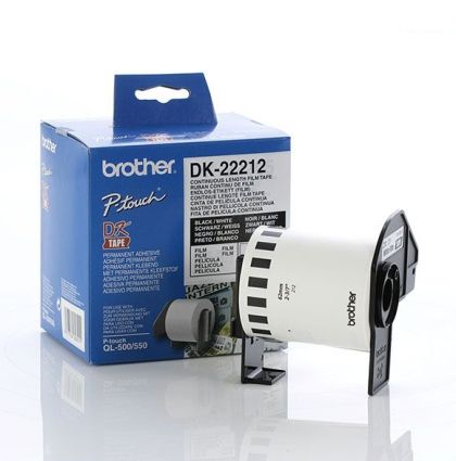 Consumabile Brother DK-22212 Bandă de film albă cu lungime continuă 62 mm x 15,24 m, negru pe alb