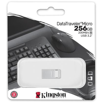 Kingston 256 GB DataTraveler Micro 200 MB/s Metal USB 3.2 Gen 1, EAN: 740617327984