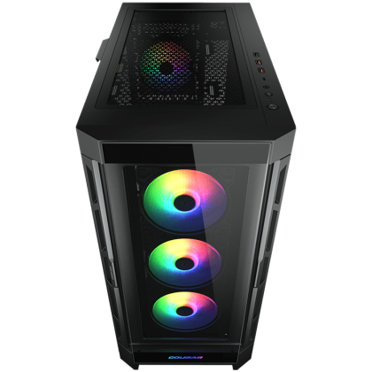 COUGAR DUOFACE PRO RGB Black, Mid Tower, 3x 120 ARGB Fans, RGB Button, Tempered Glass, Mini ITX / Micro ATX / ATX / CEB / E-ATX, USB 3.0 x 2, USB 2.0 x 1, Type C Gen 2, 4 Pole Headset Audio Jack