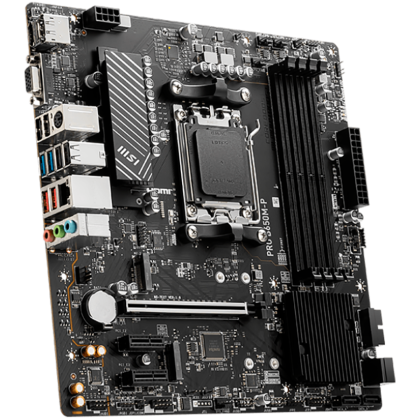 MSI PRO B650M-P,ATX, Socket AM5,AMD B650, 4xDDR5, Dual Channel DDR5 up to 7200+(OC)MHz,1x PCIe 4.0/3.0 x16 slot,2x M.2 slots,2x USB 3.2 Gen 2 (1x Type-C),2x USB 3.2 Gen 1,4x USB 2.0,1x HDMI,1x DP,2.5G LAN,7.1 Audio,3y warranty