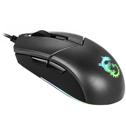 Mouse de gaming MSI CLUTCH GM11, 89 g (fără cablu), senzor optic PixArt PMW-3325 - 5000 DPI, RGB, comutatoare OMRON evaluate pentru 10 milioane de clicuri, comutator DPI, 6 butoane programabile