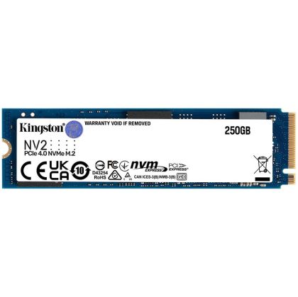 Kingston 250GB NV2 M.2 2280 PCIe 4.0 NVMe SSD, până la 3000/1300MB/s, 80TBW, EAN: 740617329889