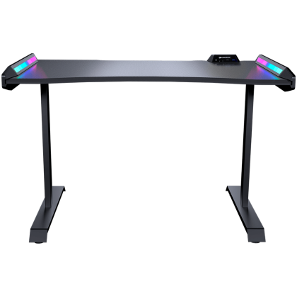 COUGAR Mars 120 Gaming Desk, USB 3.0 x 1/ USB 2.0 x 1/ 3.5mm Audio jack x 2/RGB button, 1250x810x740(mm), Ergonomic & Scratch Resistant Gaming Space, Carbon Fiber Texture, Multifunctional Design, Dual-sided ARGB, Welded Steel Frame, Maximum Stability