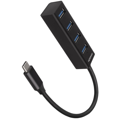 AXAGON HUE-M1C 4x USB3.2 Gen 1 MINI hub, metal, cablu USB-C de 20 cm